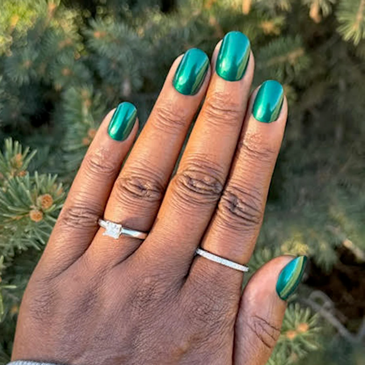 Emerald Velvet - Press-On | Medium | Almond - Image 4