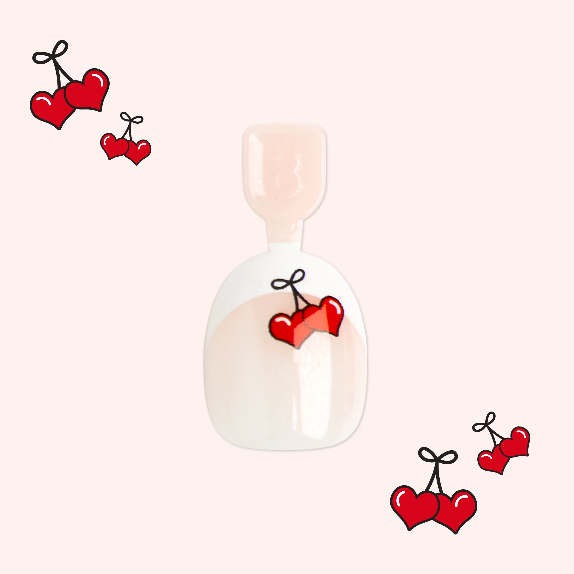 I HEART CHERRIES FRENCH - Pressies | Extra Short Short | Round - Image 2
