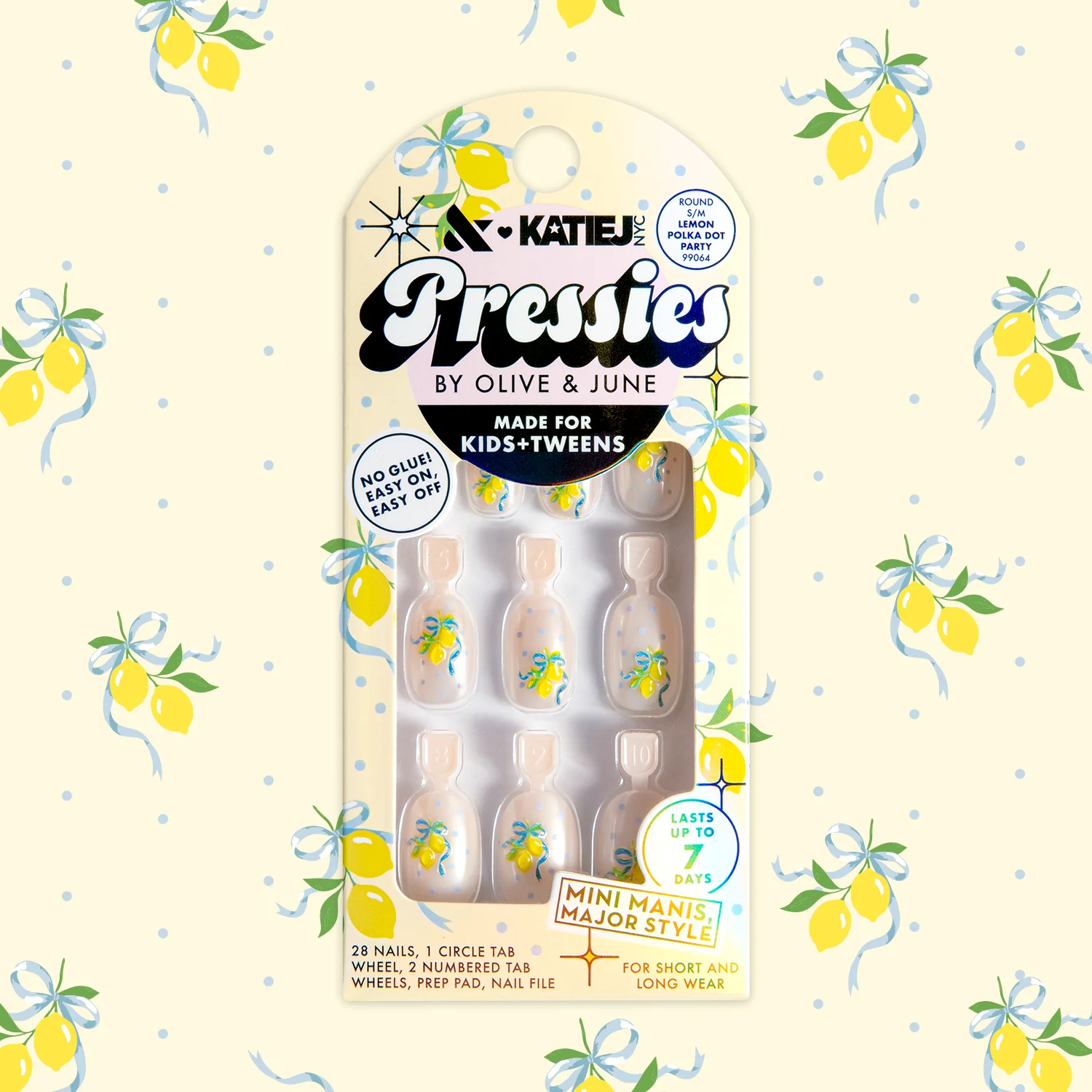 Lemon Polka Dot Party - Pressies | Short Medium | Round - Image 3
