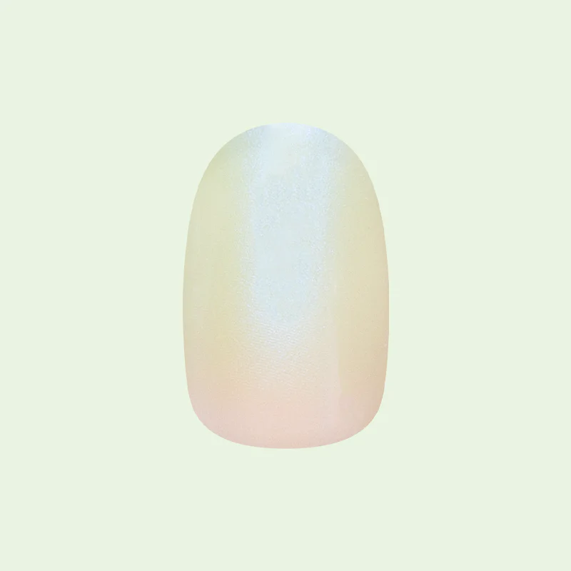 Minty Shimmer | Extra Short | Round - Tab Press-On - Image 2