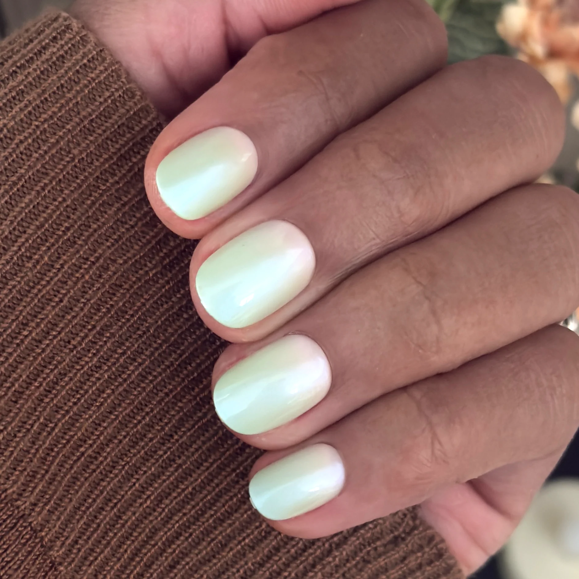Minty Shimmer | Extra Short | Round - Tab Press-On - Image 3