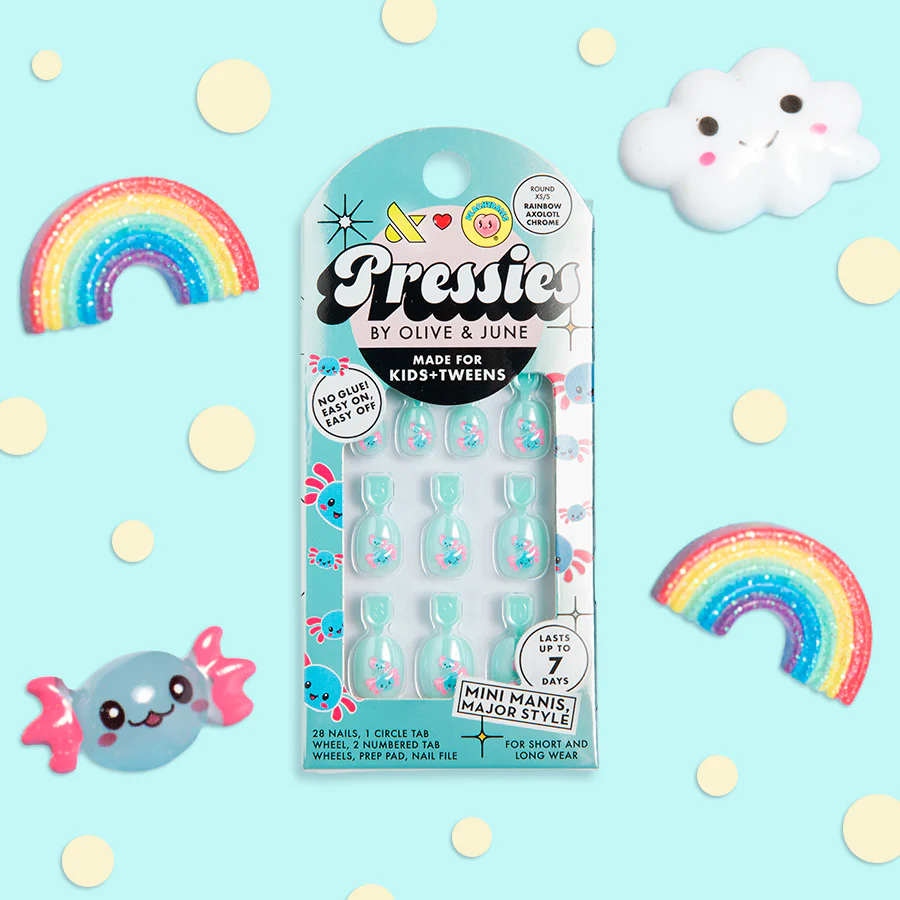 Rainbow Axolotl Chrome - Pressies | Extra Short Short | Round - Image 3