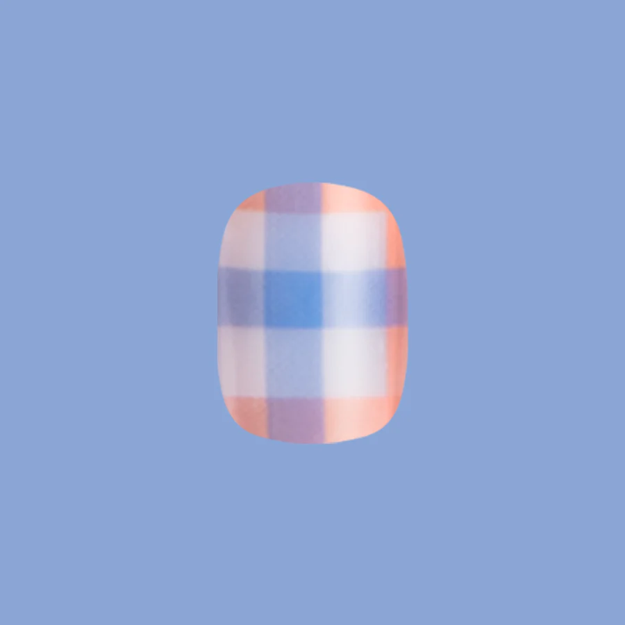 Soft Plaid - Press-On | Extra Short | Squoval - Image 2