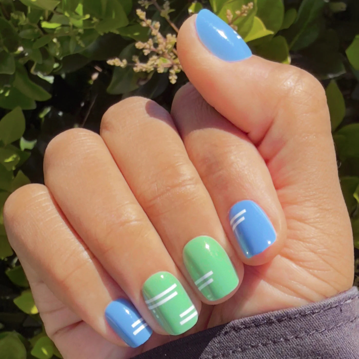 Sporty Stripes - Press-On | Extra Short | Squoval - Image 4