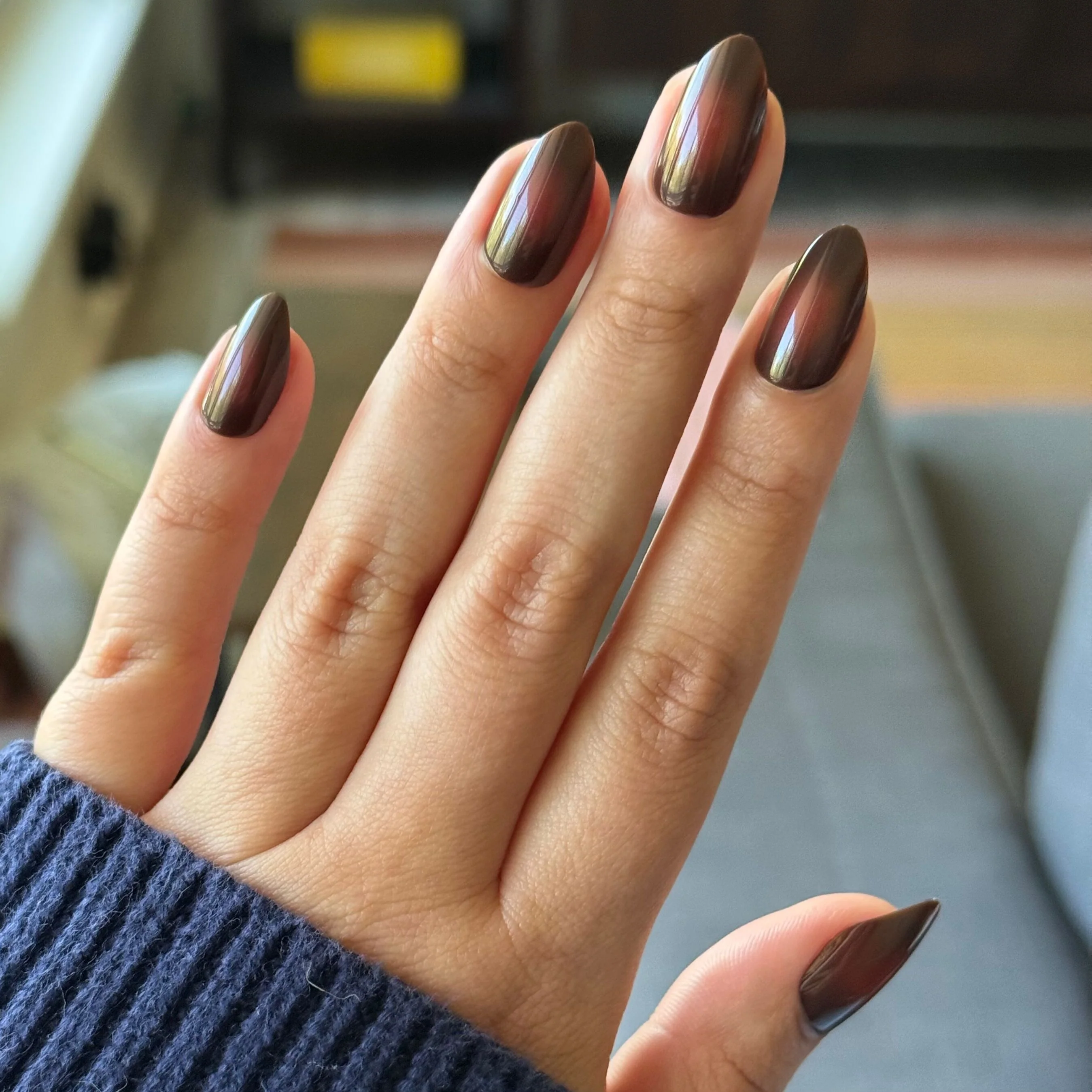 Subtle Chocolate Aura - Press-On | Medium | Almond - Image 5