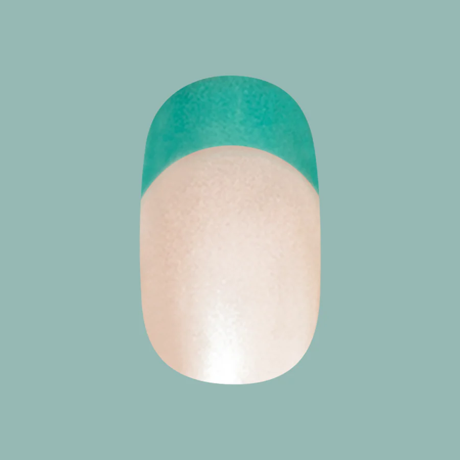 Turquoise Chrome | Short | Round - Tab Press-On - Image 2