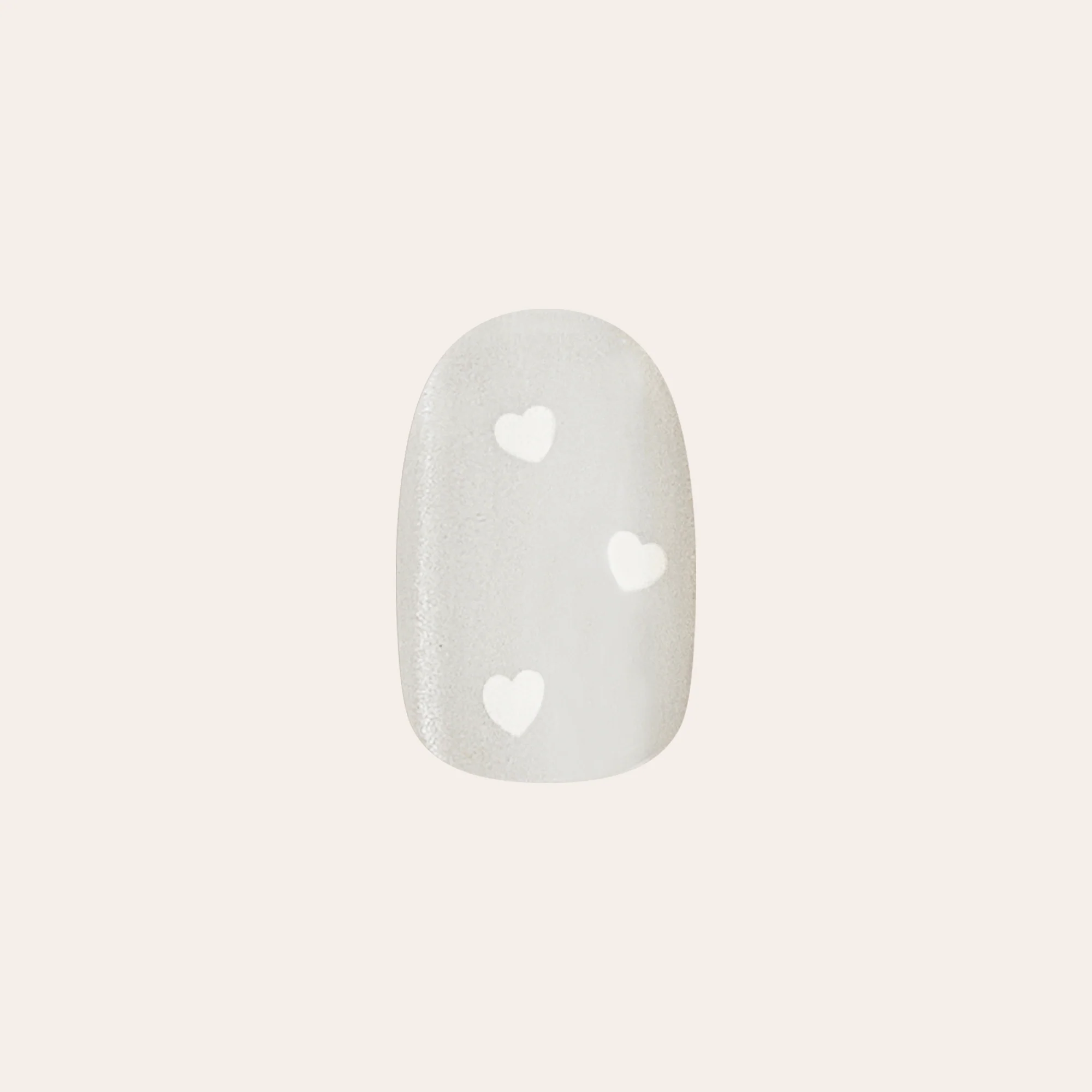 Velvet Pearly Hearts - Tab Press On | Extra Short | Round - Image 2